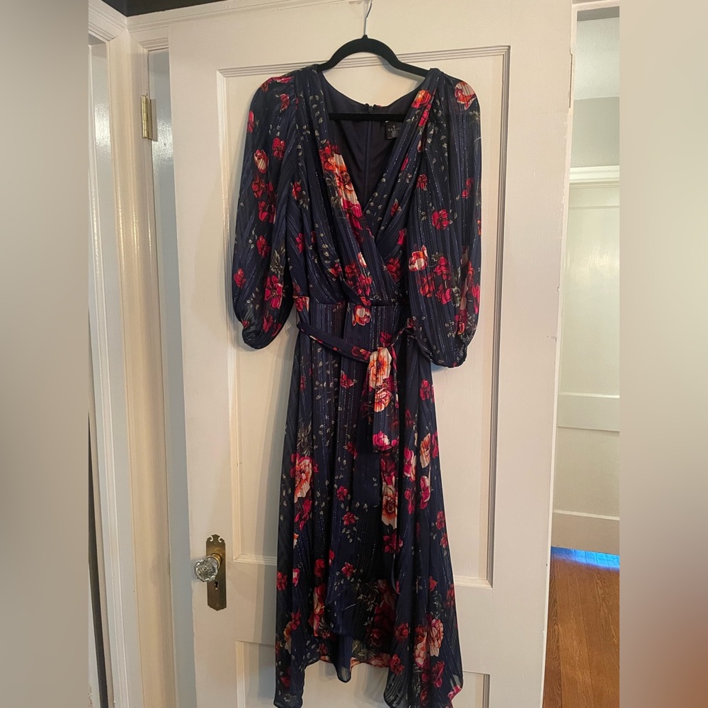 DKNY Faux Wrap Midi Dress